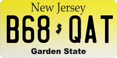 NJ license plate B68QAT