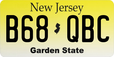 NJ license plate B68QBC