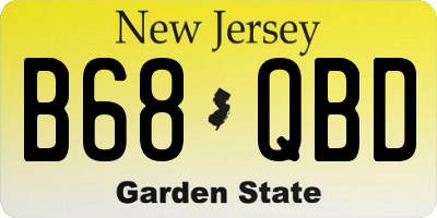 NJ license plate B68QBD