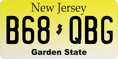 NJ license plate B68QBG