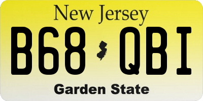 NJ license plate B68QBI