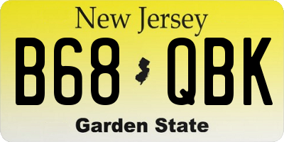 NJ license plate B68QBK