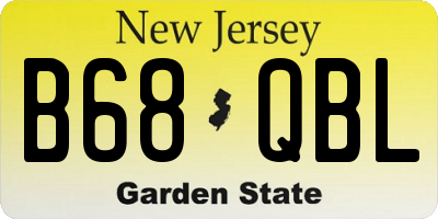 NJ license plate B68QBL