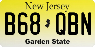 NJ license plate B68QBN
