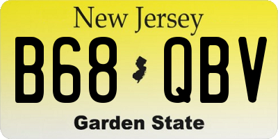 NJ license plate B68QBV