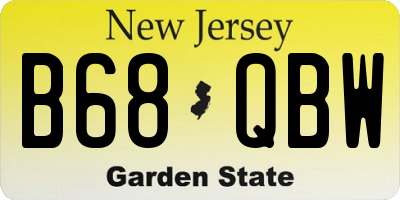 NJ license plate B68QBW