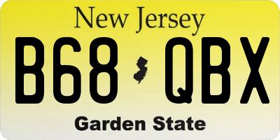 NJ license plate B68QBX