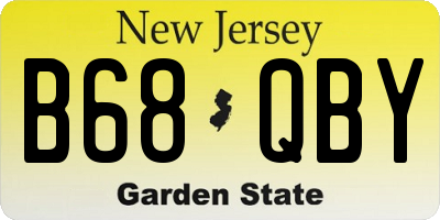 NJ license plate B68QBY