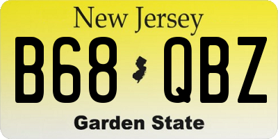 NJ license plate B68QBZ