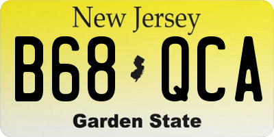 NJ license plate B68QCA