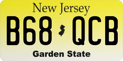 NJ license plate B68QCB