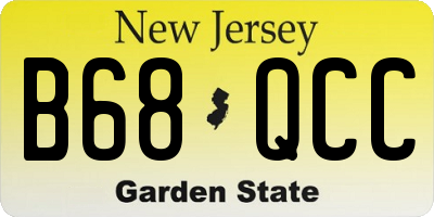 NJ license plate B68QCC