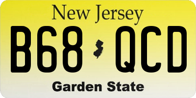 NJ license plate B68QCD