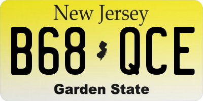 NJ license plate B68QCE