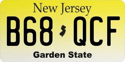 NJ license plate B68QCF
