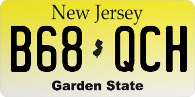 NJ license plate B68QCH