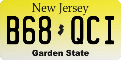 NJ license plate B68QCI