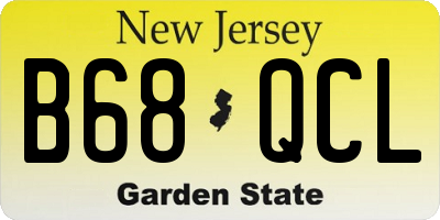 NJ license plate B68QCL