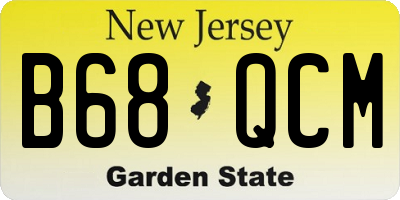 NJ license plate B68QCM