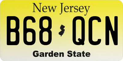 NJ license plate B68QCN