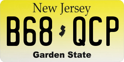 NJ license plate B68QCP