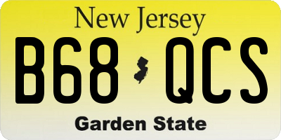 NJ license plate B68QCS