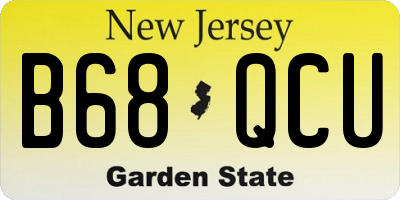 NJ license plate B68QCU