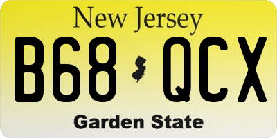 NJ license plate B68QCX