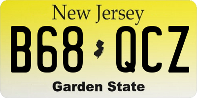 NJ license plate B68QCZ