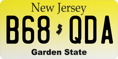 NJ license plate B68QDA