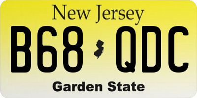NJ license plate B68QDC
