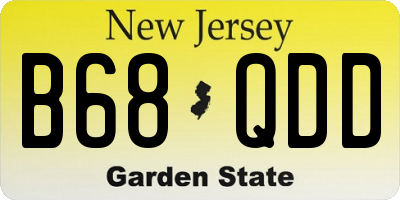 NJ license plate B68QDD