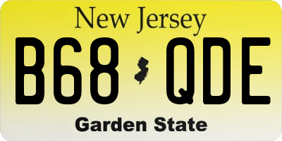 NJ license plate B68QDE