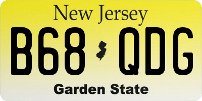 NJ license plate B68QDG