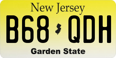NJ license plate B68QDH