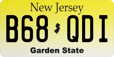 NJ license plate B68QDI