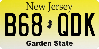 NJ license plate B68QDK