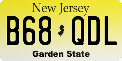 NJ license plate B68QDL