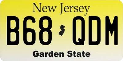 NJ license plate B68QDM