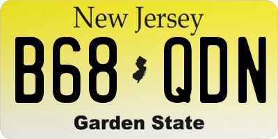 NJ license plate B68QDN