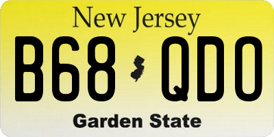 NJ license plate B68QDO