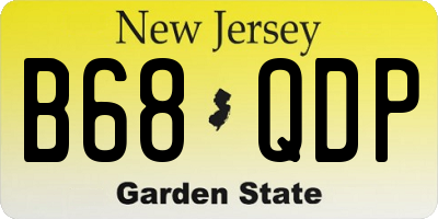 NJ license plate B68QDP