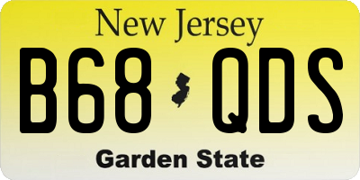 NJ license plate B68QDS