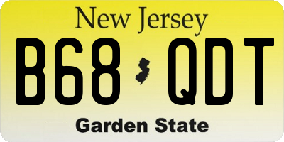 NJ license plate B68QDT