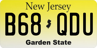 NJ license plate B68QDU