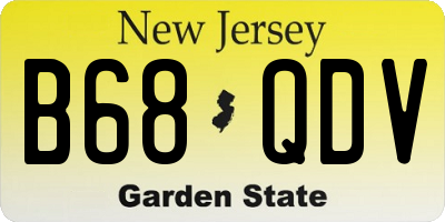 NJ license plate B68QDV