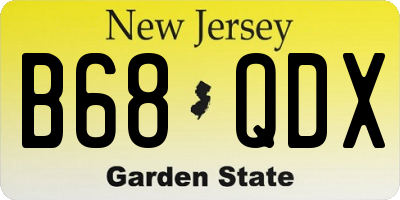NJ license plate B68QDX