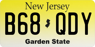 NJ license plate B68QDY