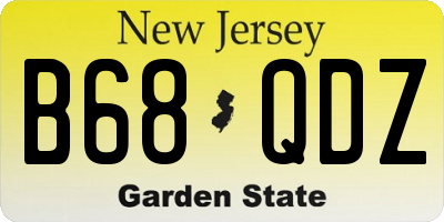 NJ license plate B68QDZ