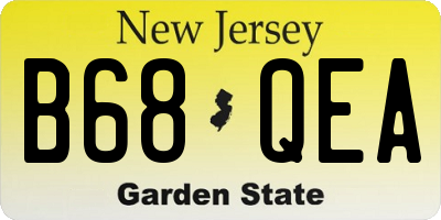 NJ license plate B68QEA